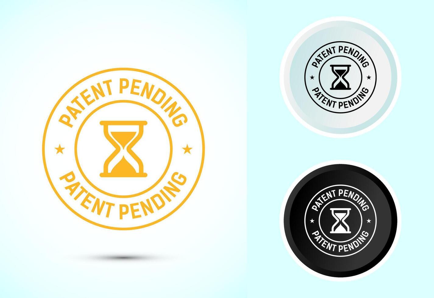 Patent pending icon illustration, patent pending logo, badge, seal emblem, Color black and white vector