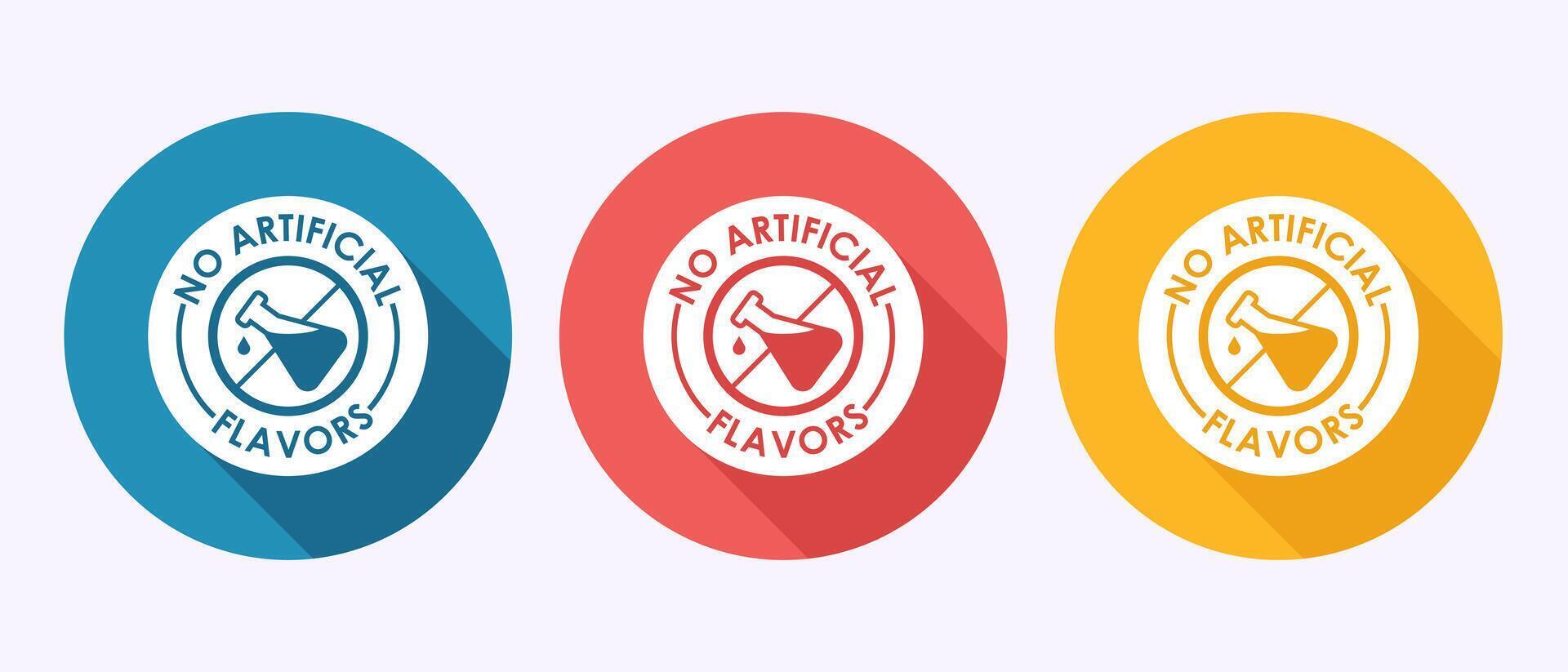 No artificial flavor icon design, Artificial flavor free sign in shadow button design vector