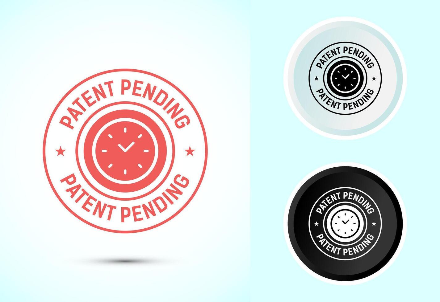 Patent pending icon design illustration, patent pending logo, badge, seal, Color black and white vector