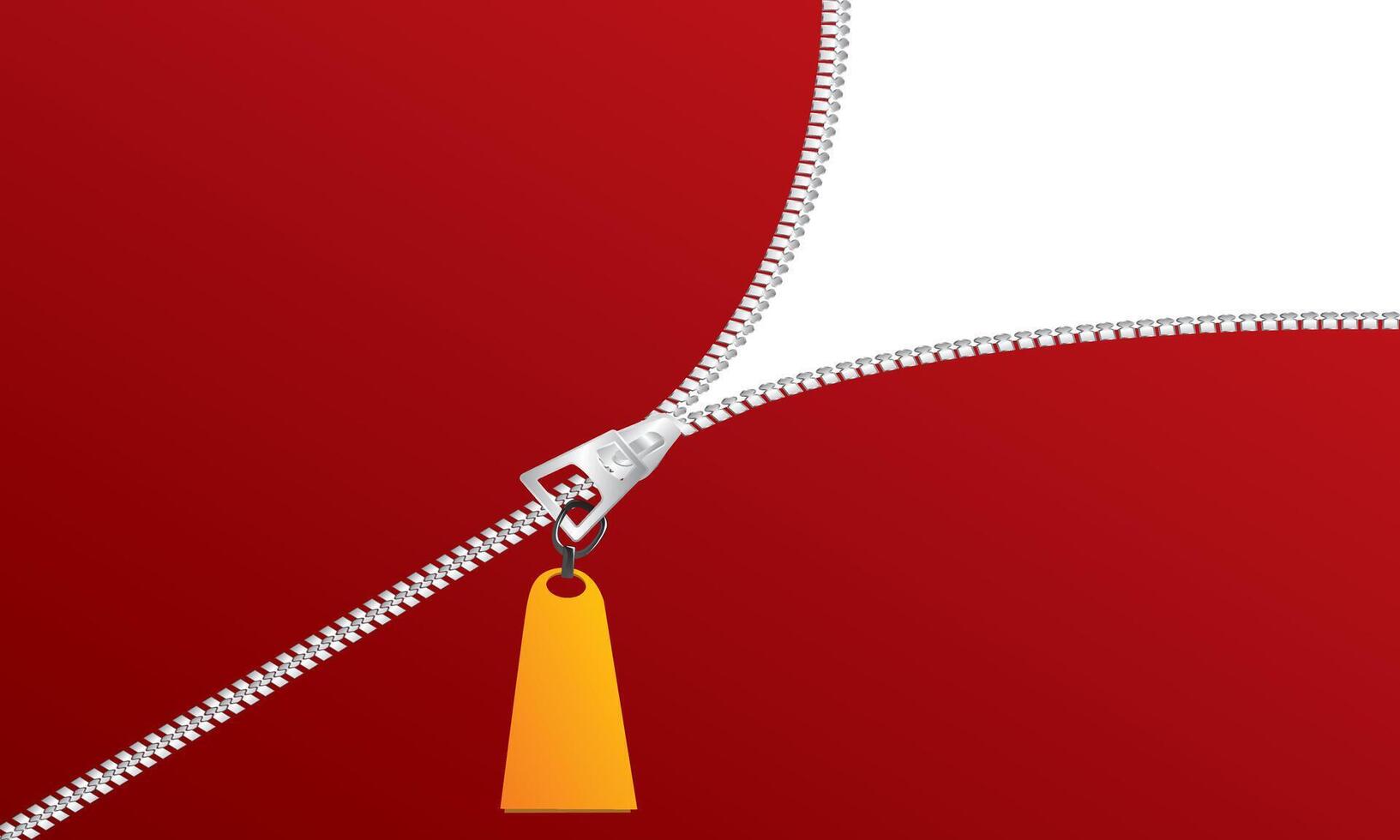 A creative digital illustration of a red surface unzipping vector