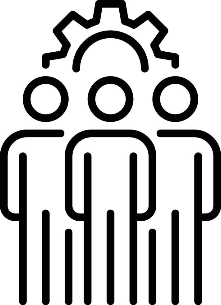 A group of people with gears on their heads vector