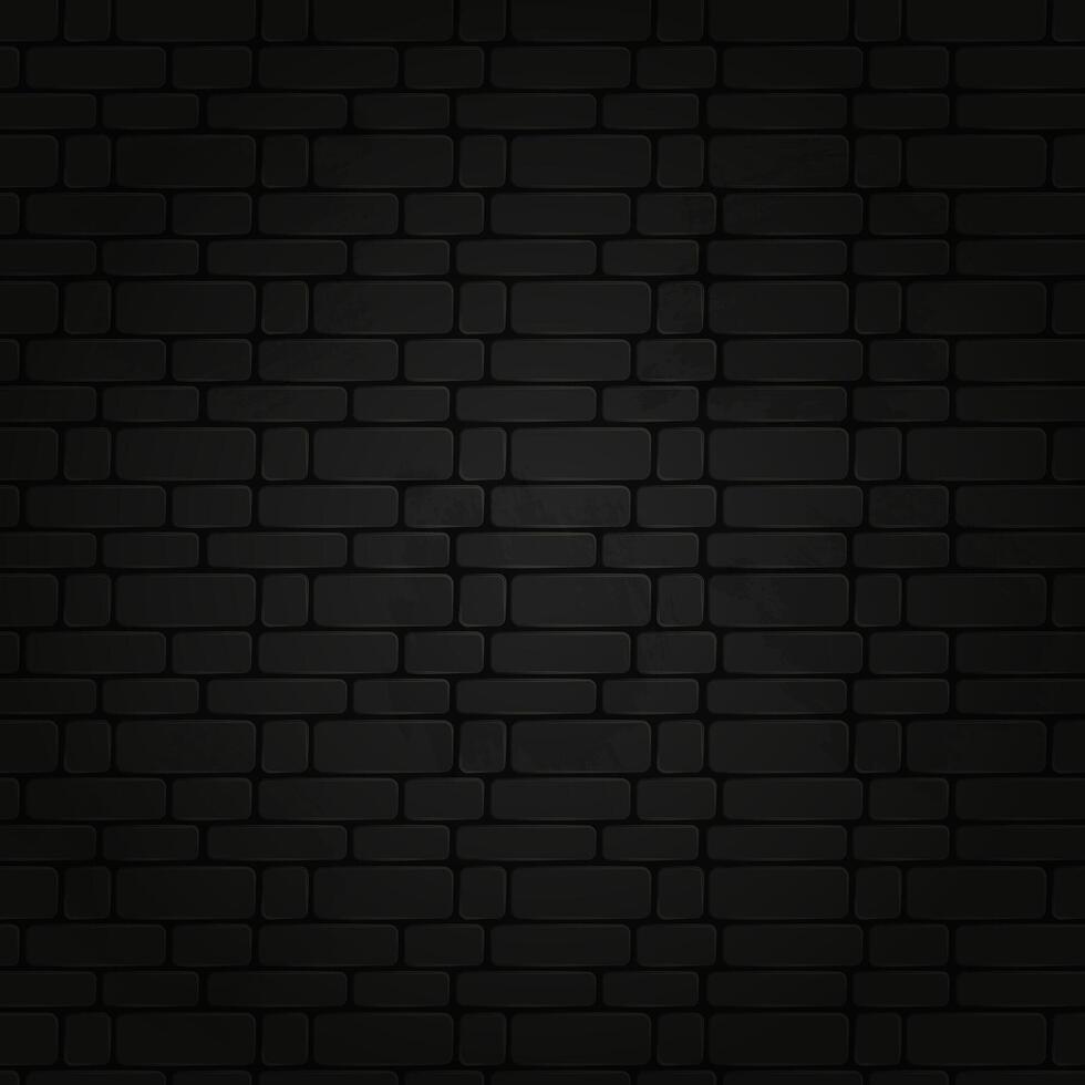 Dark brick wall pattern featuring uniform, aligned rectangular bricks vector