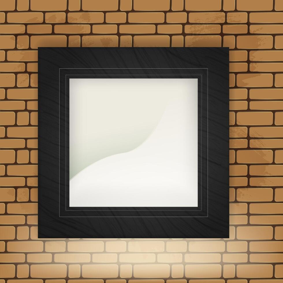 Modern frame for photo or pictures with shadow. realistic dark wooden frame vector