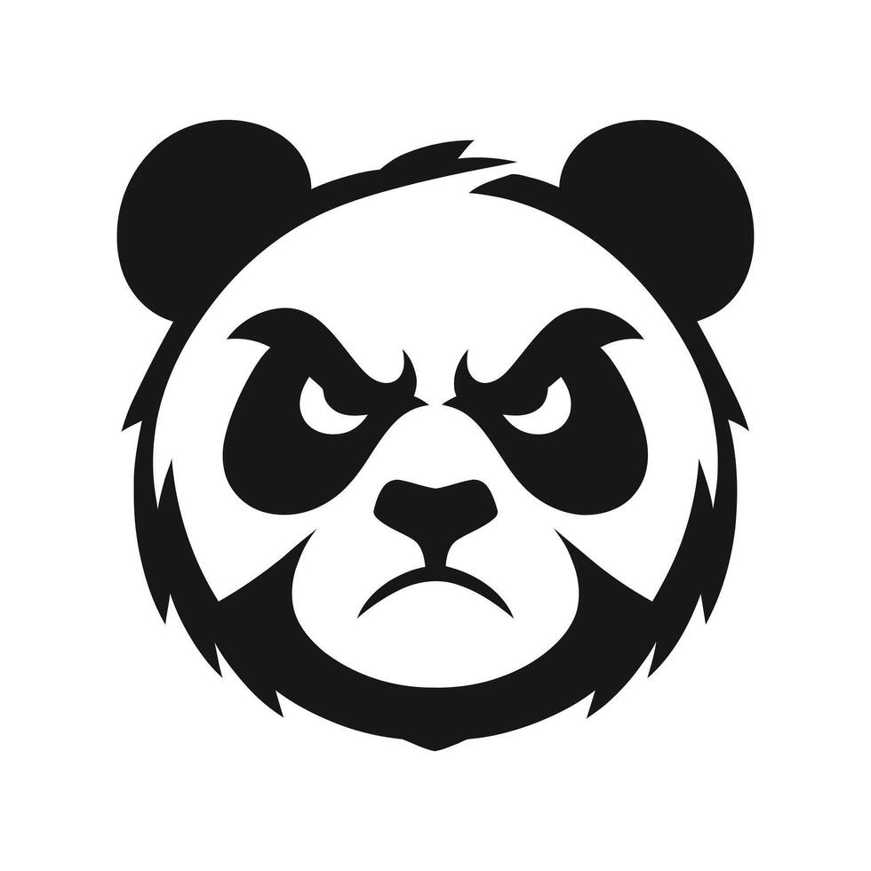 Aggressive Panda Head vector