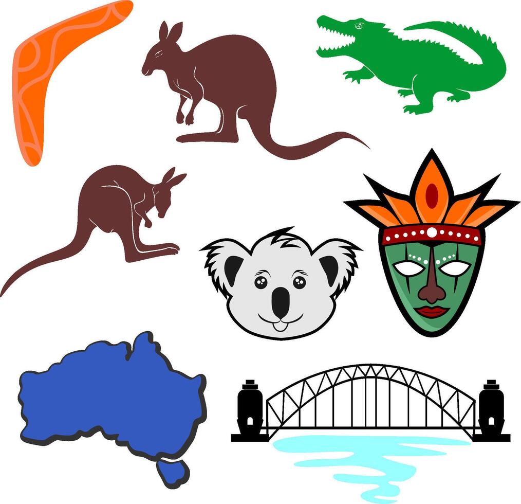 Set of australia icon vector