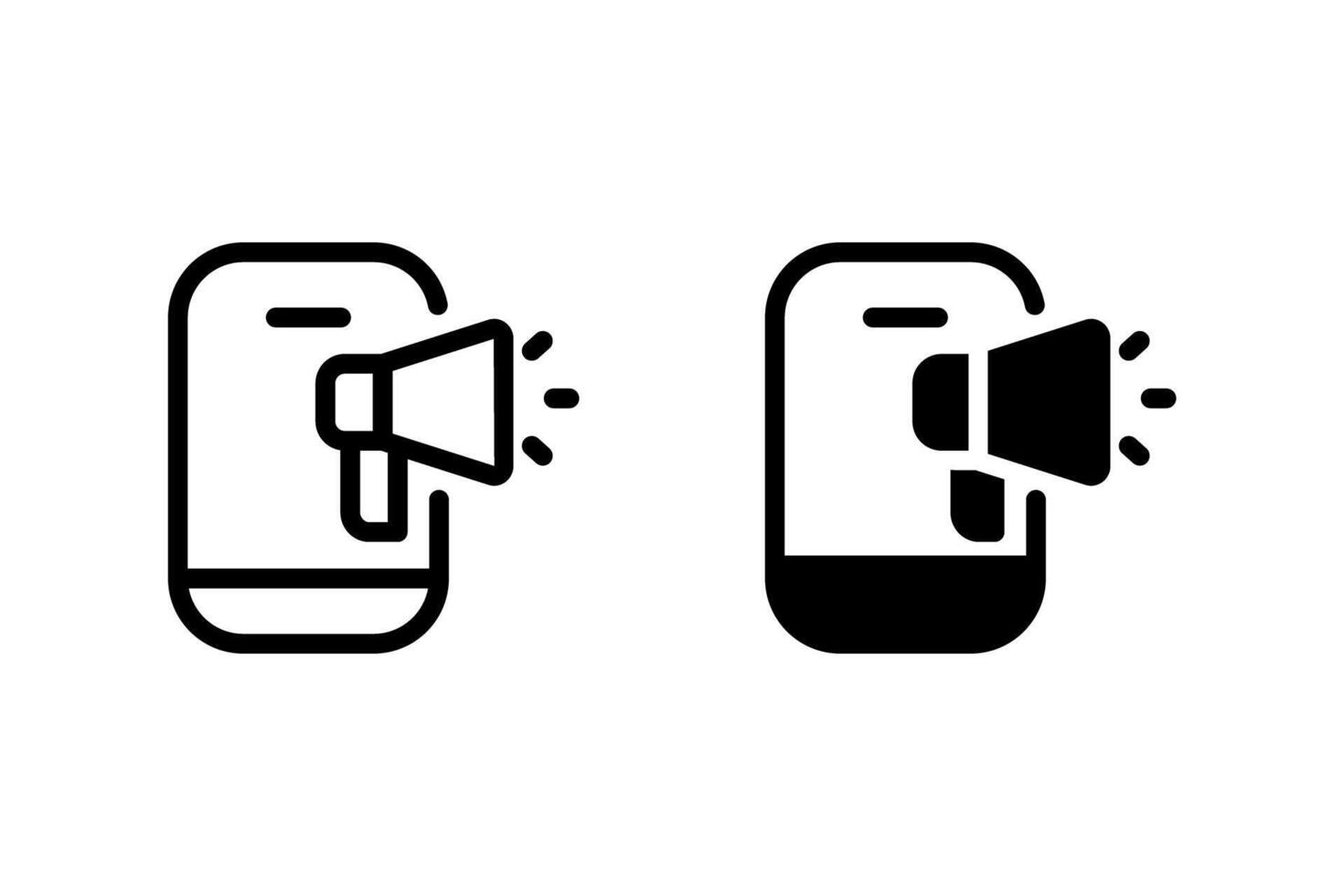 Smartphone with megaphone icon, representing mobile marketing, advertising, and announcements. Perfect for illustrating app features and promotions digital communication vector