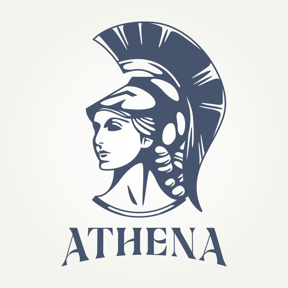 goddess athena icon logo template illustration design. isolated greek goddess woman concept vector