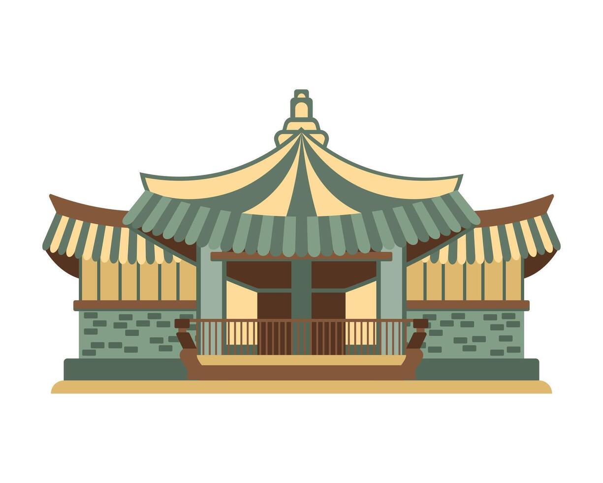 Japanese traditional temple or asian pagoda, japanese traditional landmark. Flat style vector