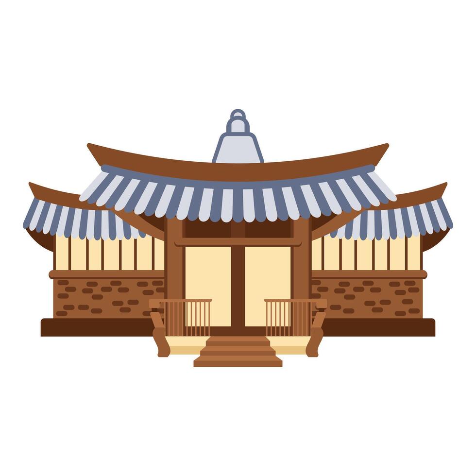 Japanese traditional temple or asian pagoda, japanese traditional landmark. Flat style illustration. vector
