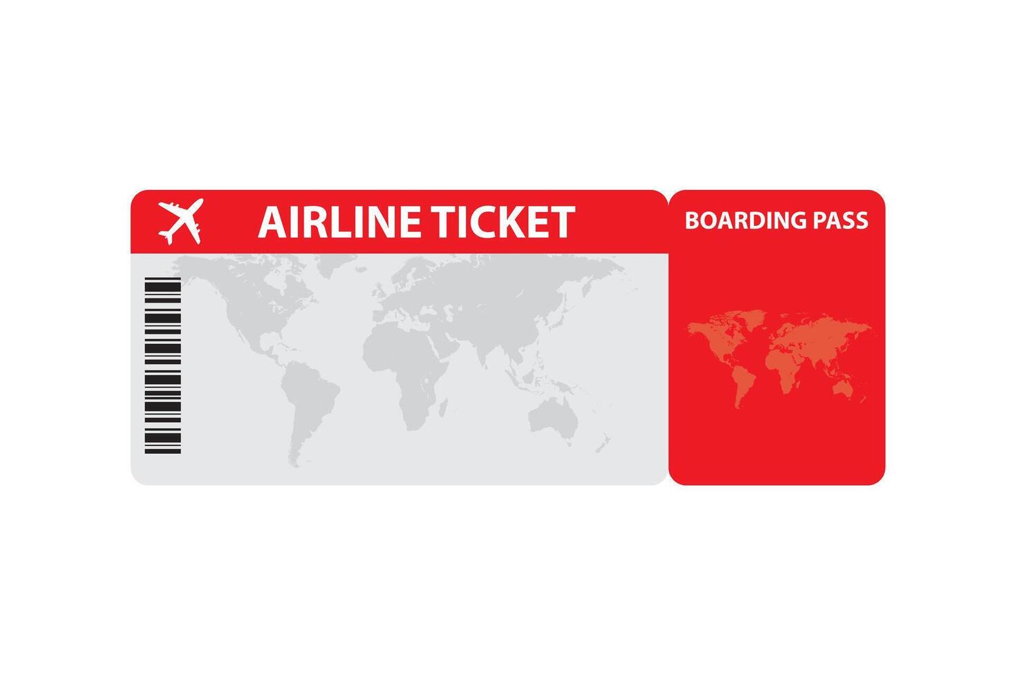 Airline tickets or boarding pass inside of special service envelope. vector