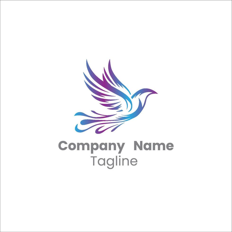 Elegant Bird Logo Design with Graceful Wings vector