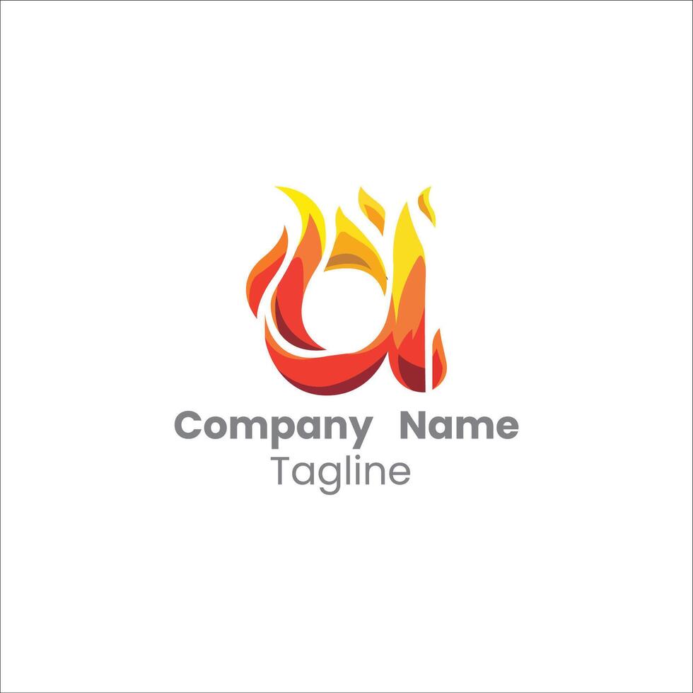 Modern and Creative Fire Letter A Logo Design vector