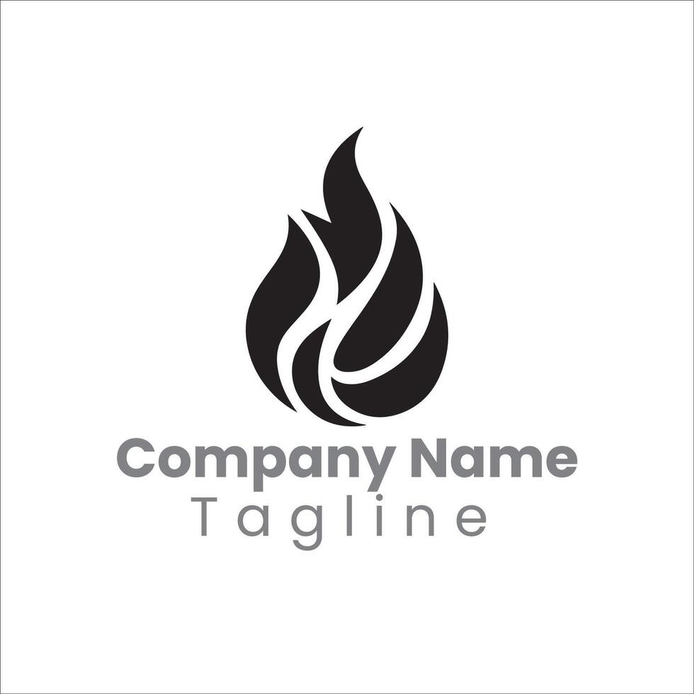 Elegant Black Flame Logo Design for Business vector