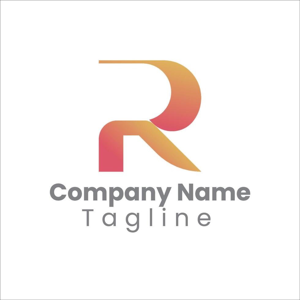 R Letter Logo Design with Colors vector