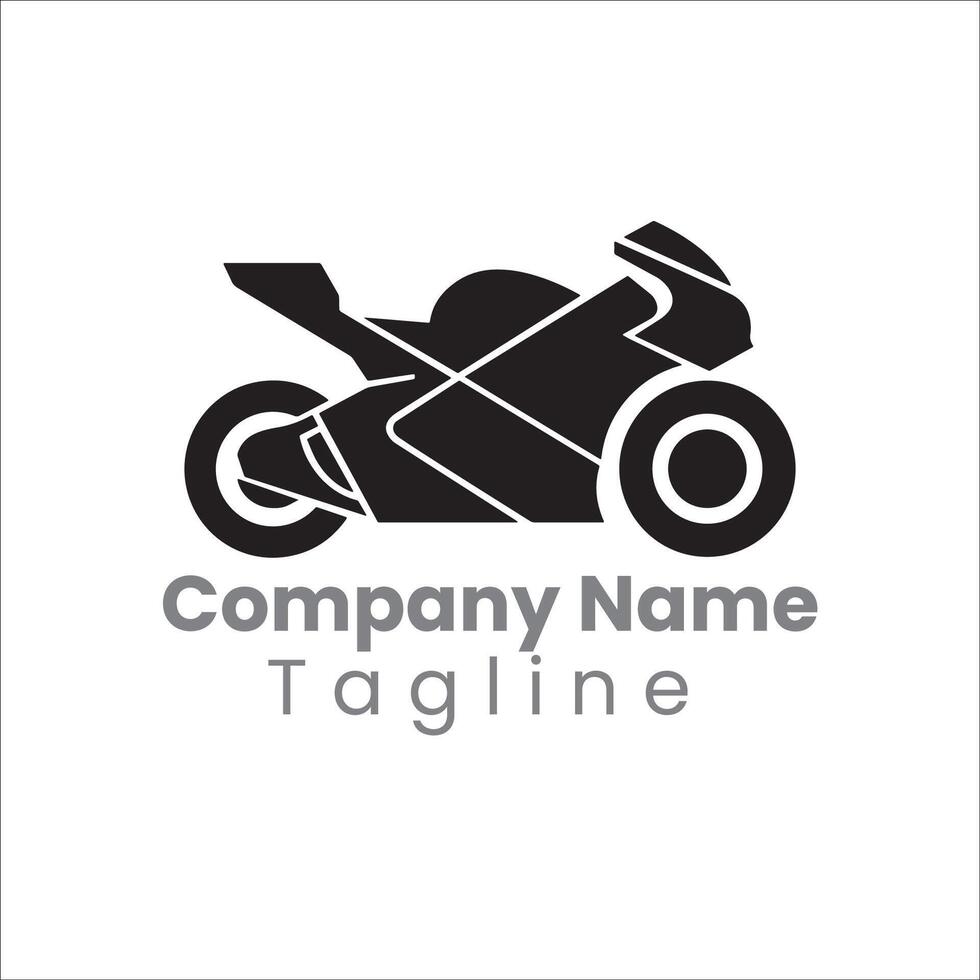 Motorcycle Logo Design - Black Sports bike Silhouette vector