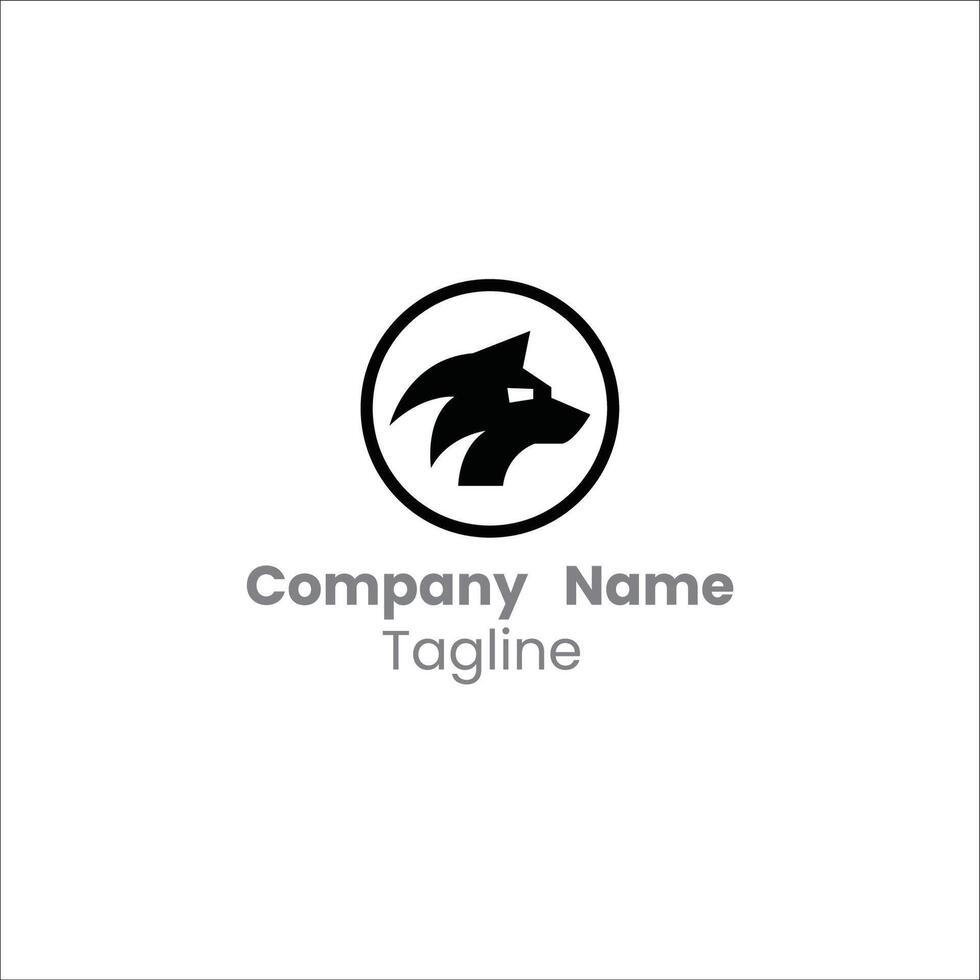 Wolf Head Logo in Circle vector