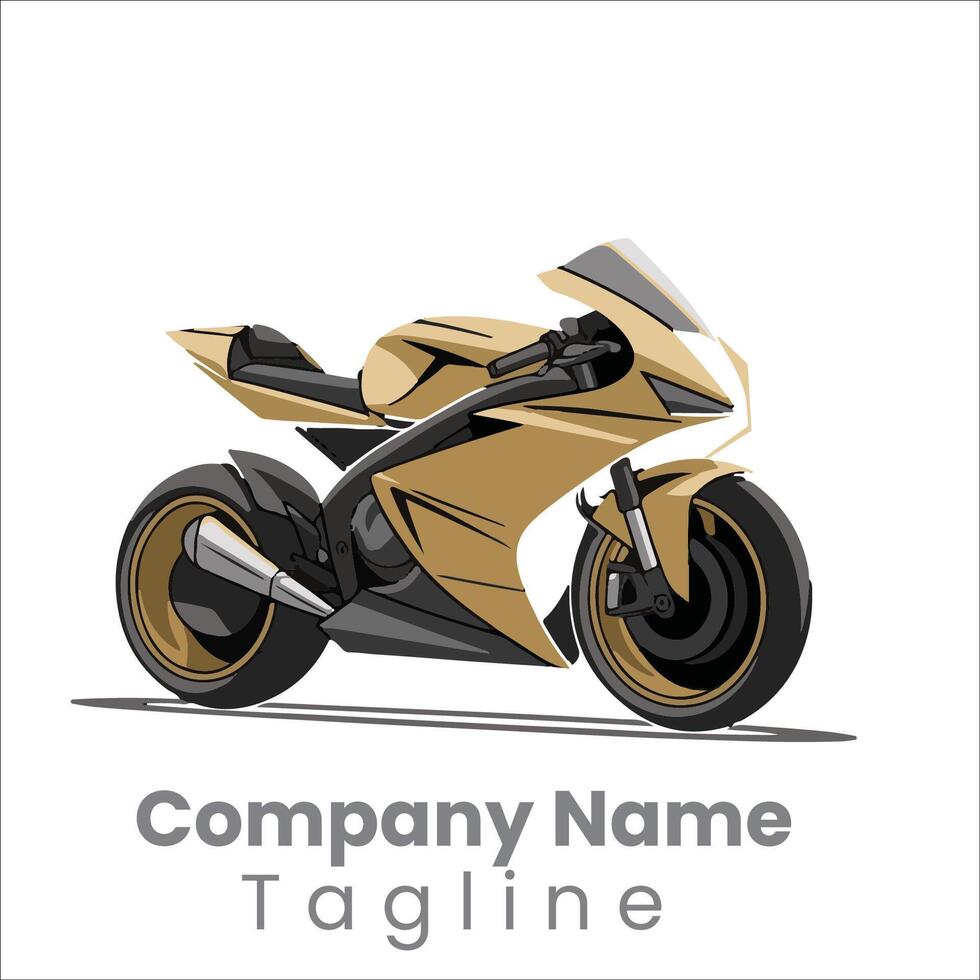 Elegant Gold Motorcycle Logo Design for a Premium Brand vector