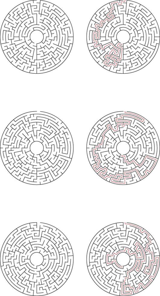 Circular Maze Solutions Puzzles, Paths, and ProblemSolving Strategies vector