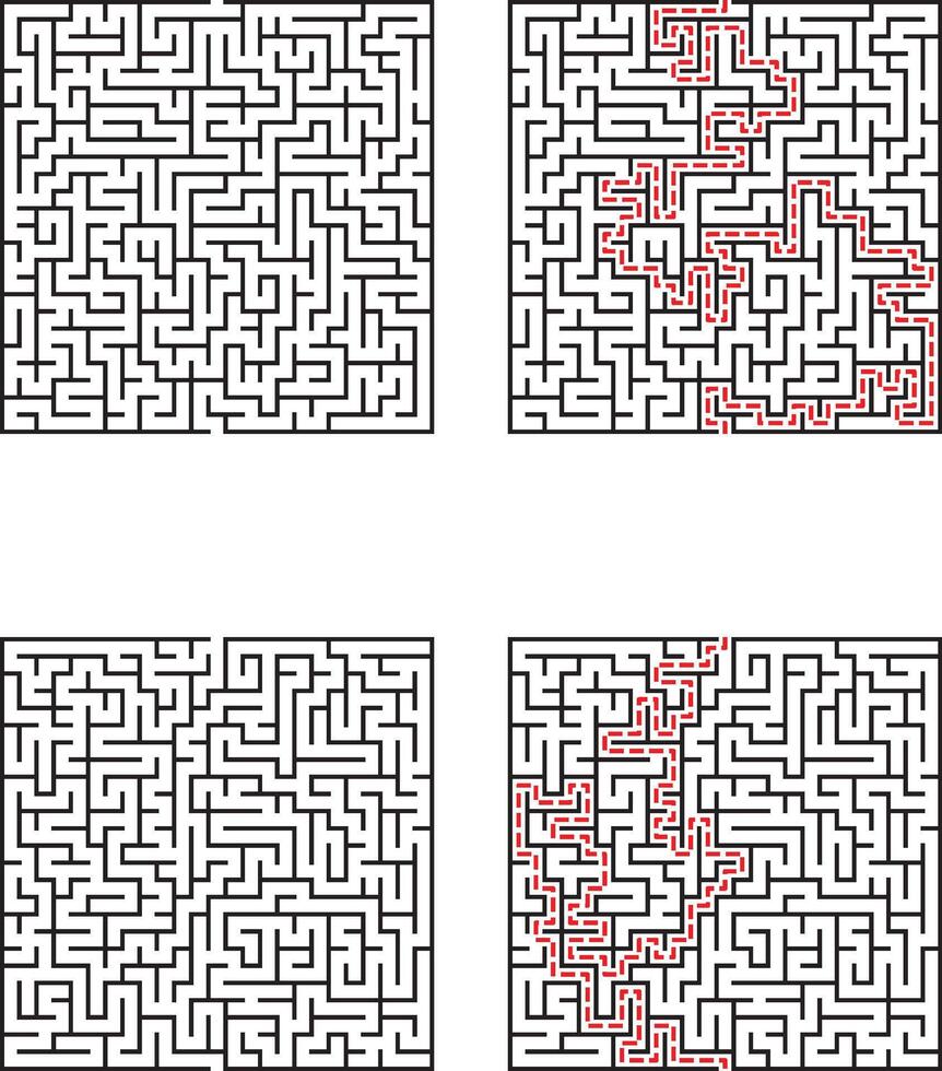 Complex Square Mazes Solutions and Paths, Puzzles and Challenges ...
