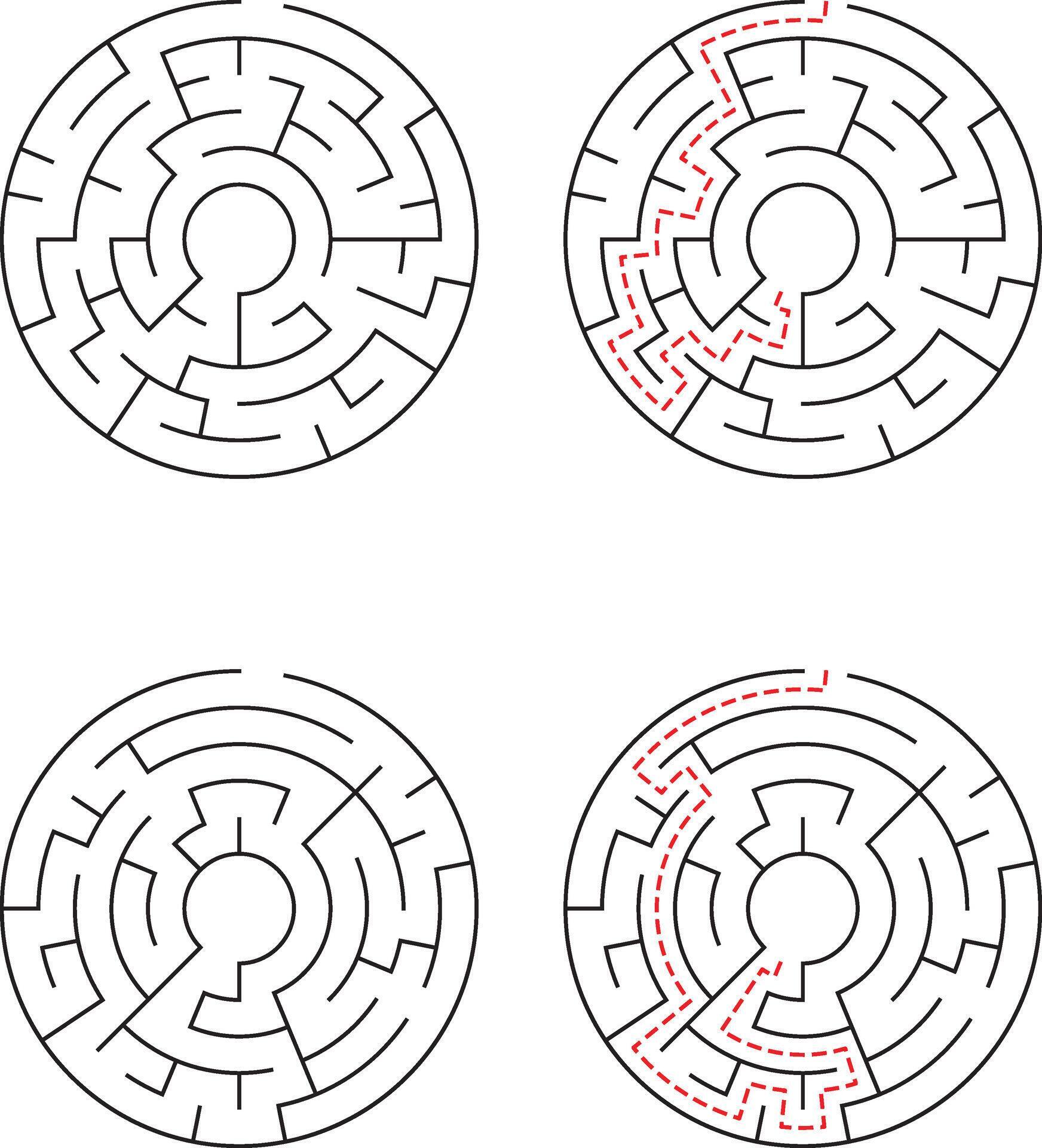 Circular Mazes Solving Puzzles, Finding Paths, Brain Teasers 59672009 ...