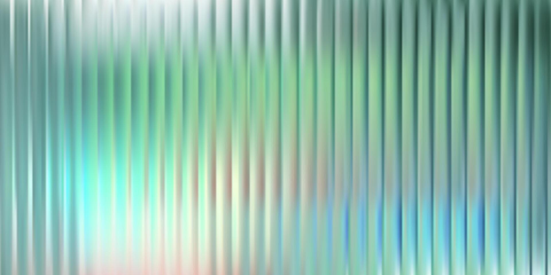Green glass pattern texture effect. Holograph ice reed metal. Abstract 3d ribbed line gradient. Fluted laser ripple striations. Silver light corrugated transparent wall. Frosted plastic prism panel vector