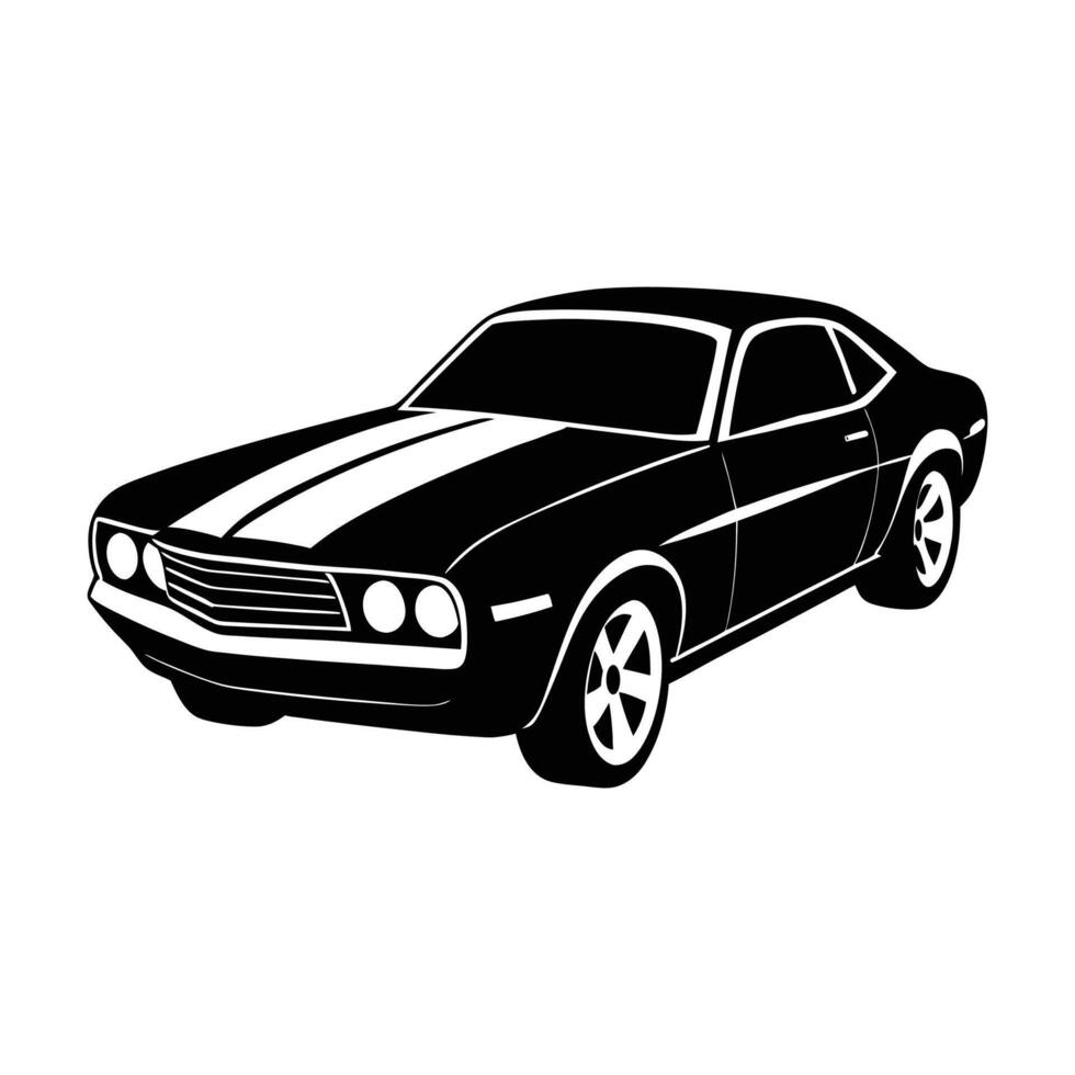 classic car , silhouette illustration on white background. vector