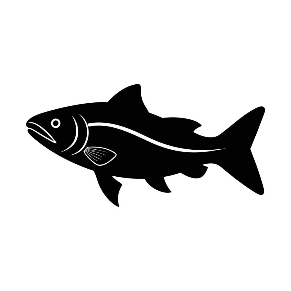 salmon fish silhouette , illustration on white background vector