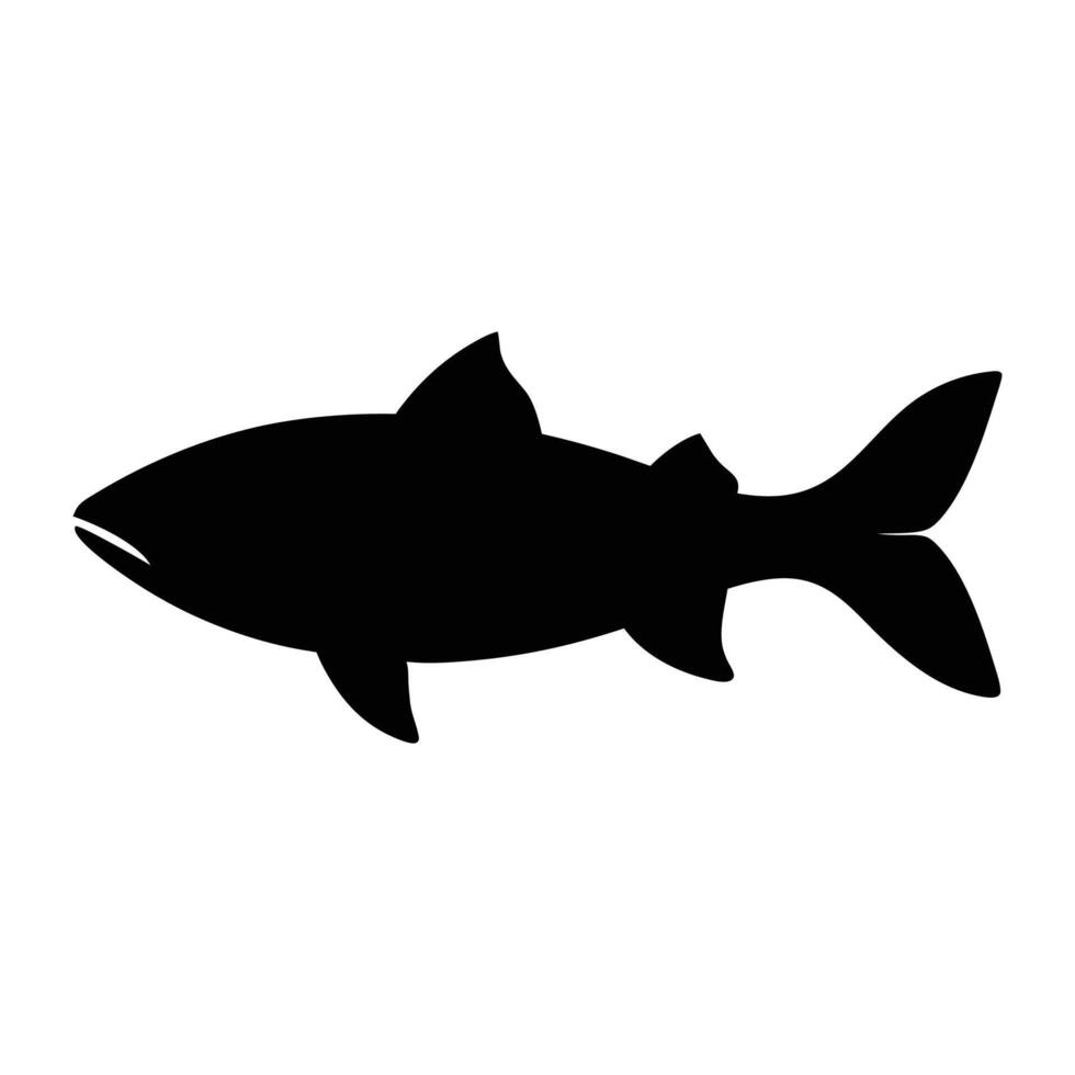 koi fish silhouette , illustration, one side silhouette. vector