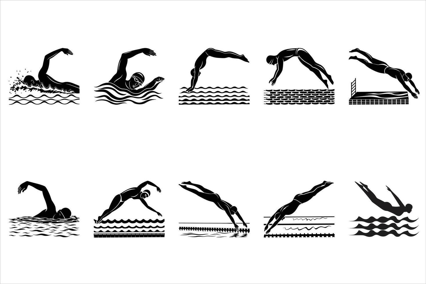The Benefits of Swimming for Fitness vector