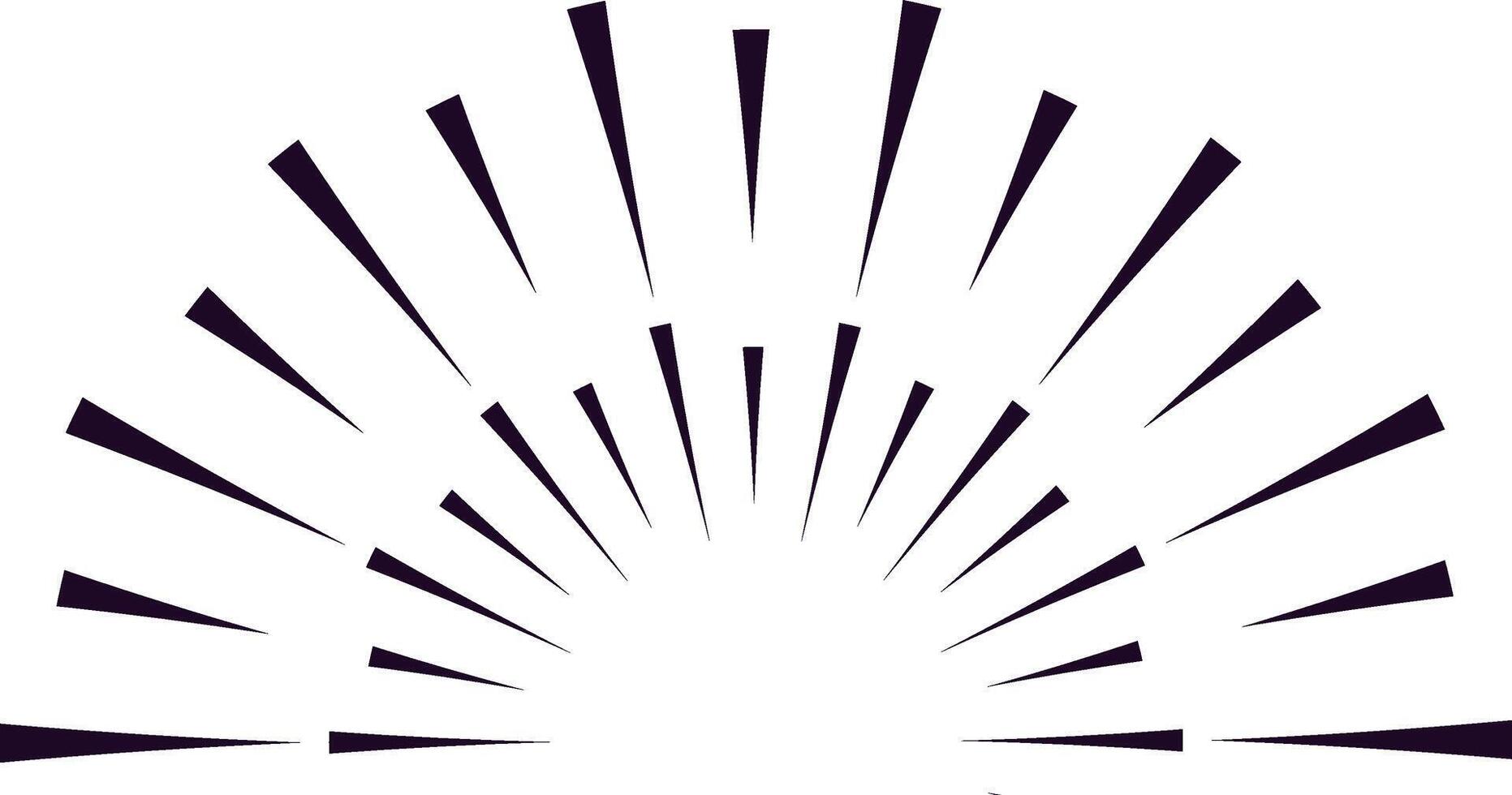 Radial lines radiating outward form an elegant semicircle shape against a clean white background, creating a captivating abstract geometric pattern with a modern touch vector