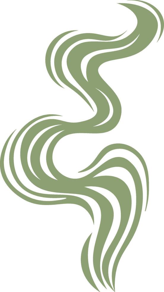 Flowing green wavy lines create a captivating abstract pattern against a pristine white background, enhancing various design projects with elegance and modernity vector
