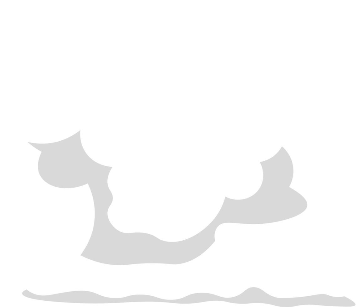 Simple grayscale graphic featuring a stylized cloud floating above a wavy line, conveying a sense of calm and minimalism, suitable for various design projects vector