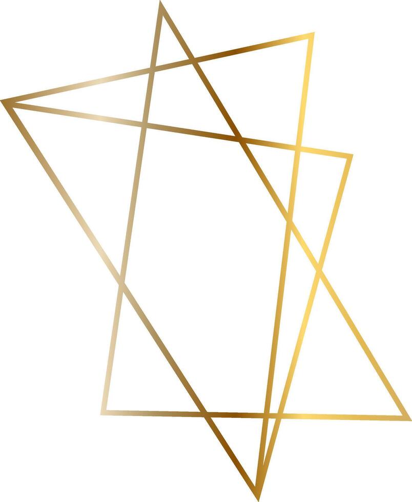 Golden overlapping triangles create a striking geometric abstract design, embodying luxury and elegance, perfect for modern backgrounds and contemporary visual aesthetics vector