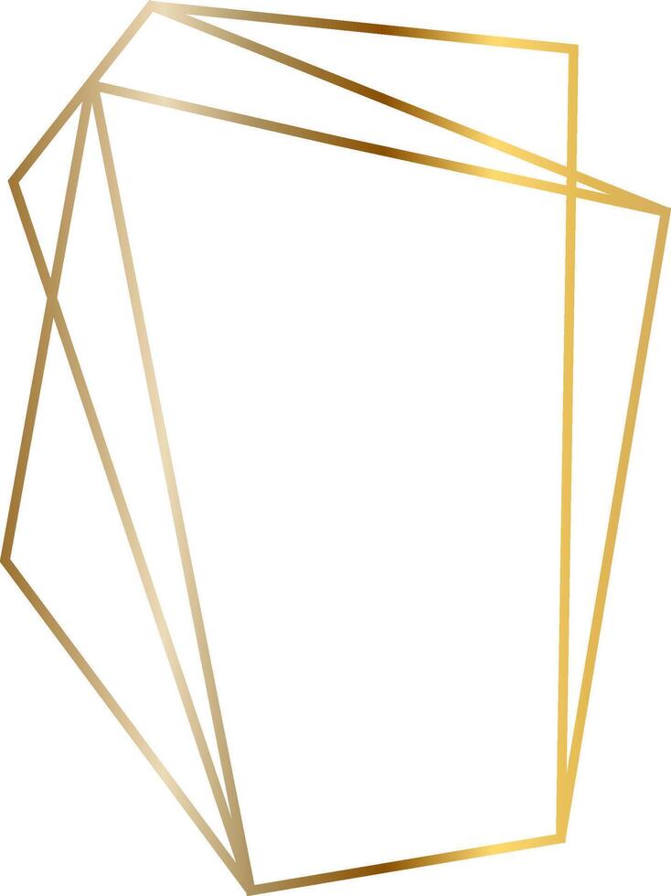 Golden frame with irregular geometric lines creating an elegant design for invitations, posters, and social media posts, adding a touch of sophistication and modern style vector