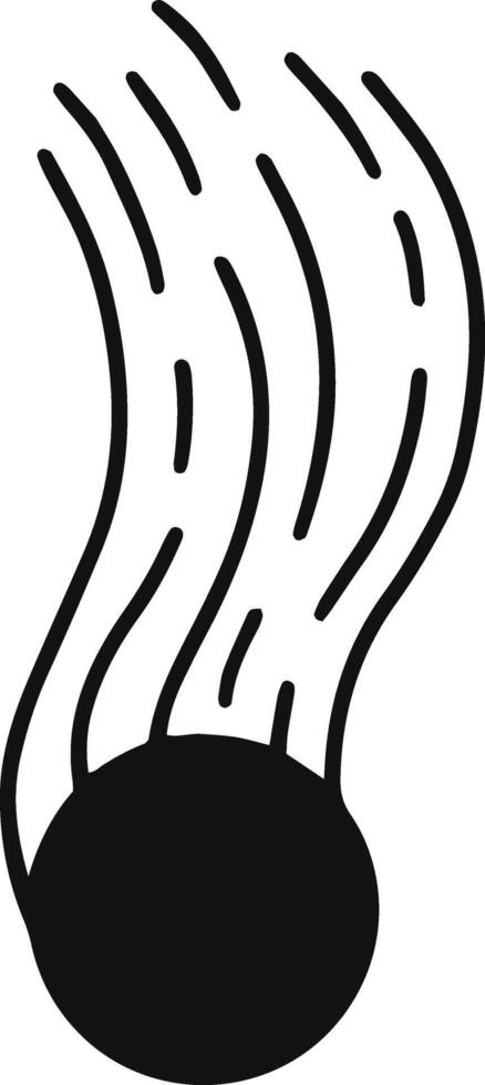 Minimalist illustration featuring a black sphere emitting several thin wavy lines, creating a sense of movement and energy against a clean white backdrop vector