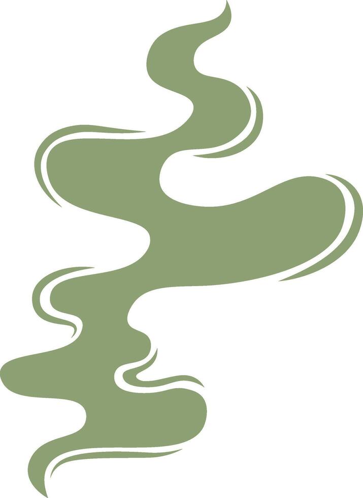 Wavy green smoke swirling upward creates a captivating abstract composition, beautifully contrasting against a pristine white backdrop, enhancing its visual allure and elegance vector