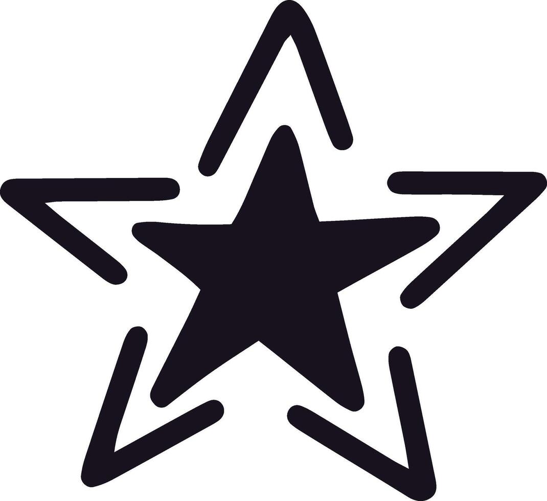 Featuring a simple black star with a double contour against a white background, creating a striking visual element perfect for various design applications and artistic expressions vector