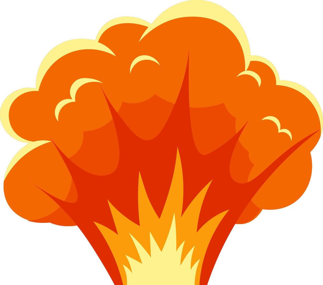 Powerful nuclear explosion mushroom cloud rising with bright orange flames creating a dramatic and devastating scene of destruction and chaos vector