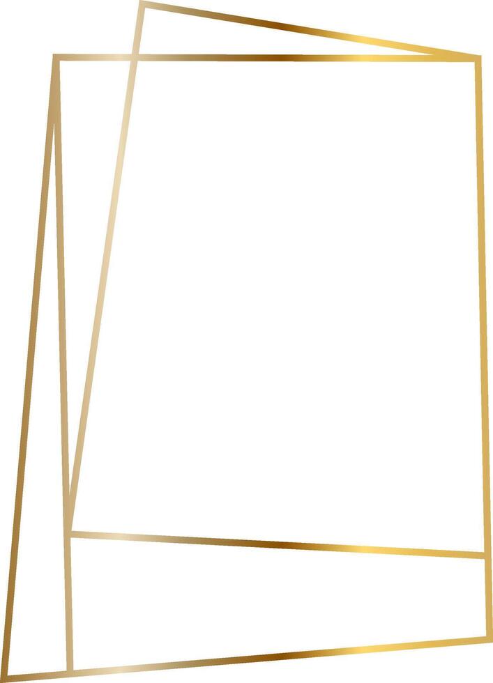 Golden frame with overlapping geometric lines creating an elegant and modern design, perfect for adding a touch of sophistication to any project vector