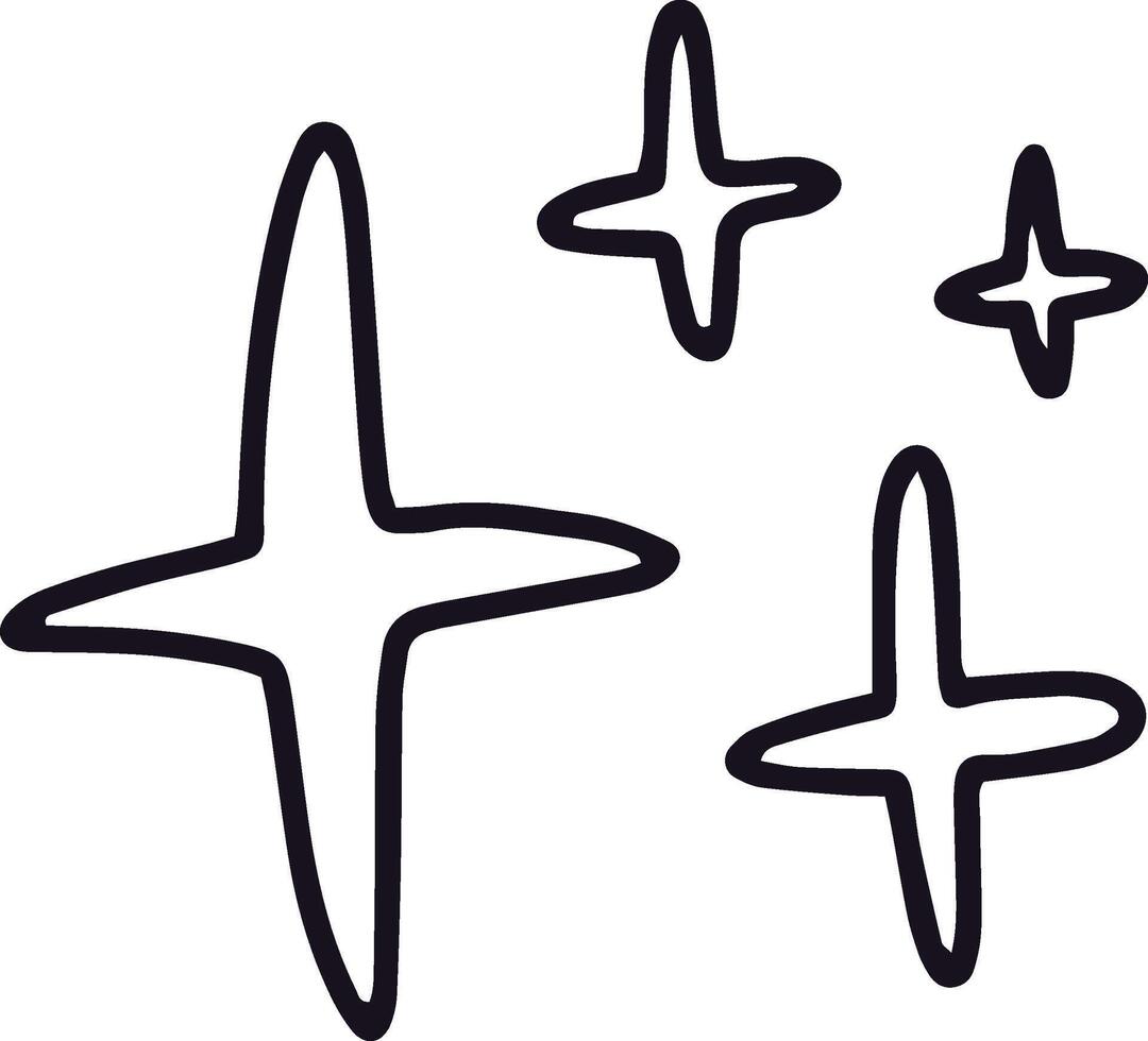 Hand drawn stars creating a playful and whimsical design, infusing projects with a delightful touch of childlike charm and inviting imagination and creativity vector