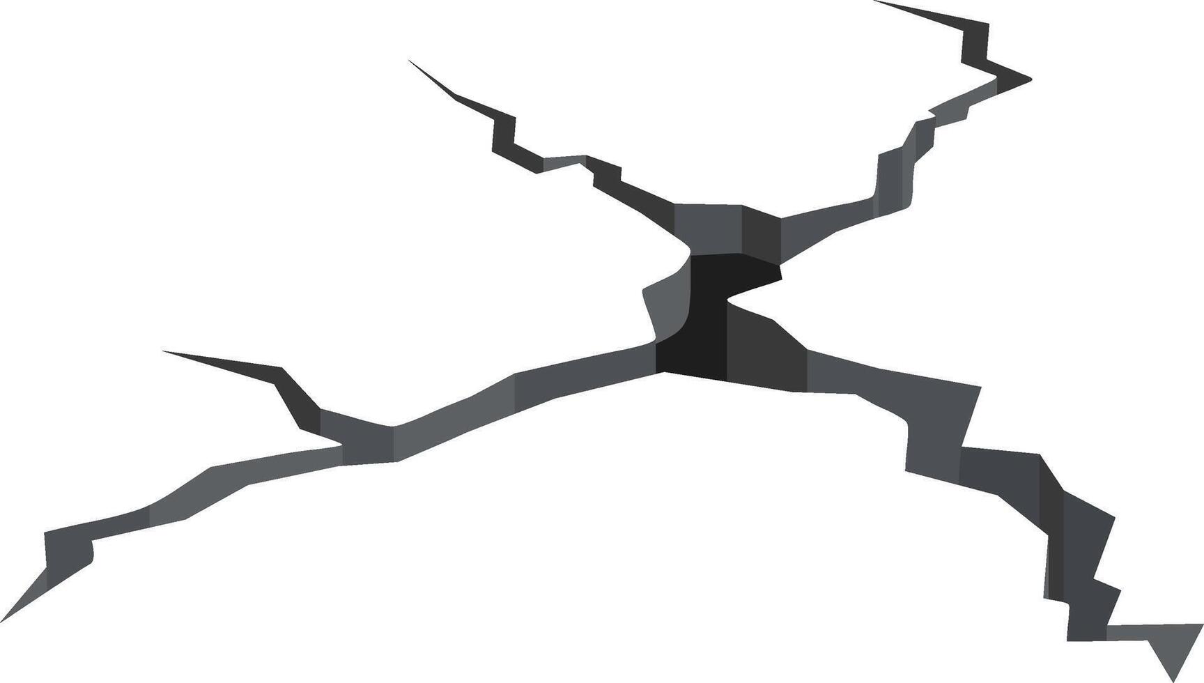 Large crack dividing the ground creates a deep chasm, representing brokenness and separation, while highlighting geological faults and the impact of natural forces on the earth's surface vector