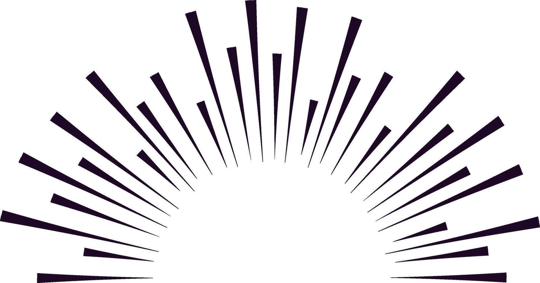 Radial speed lines converging from the edges of the image create a dynamic semicircle effect, featuring a vibrant white copy space at the center for impactful design vector