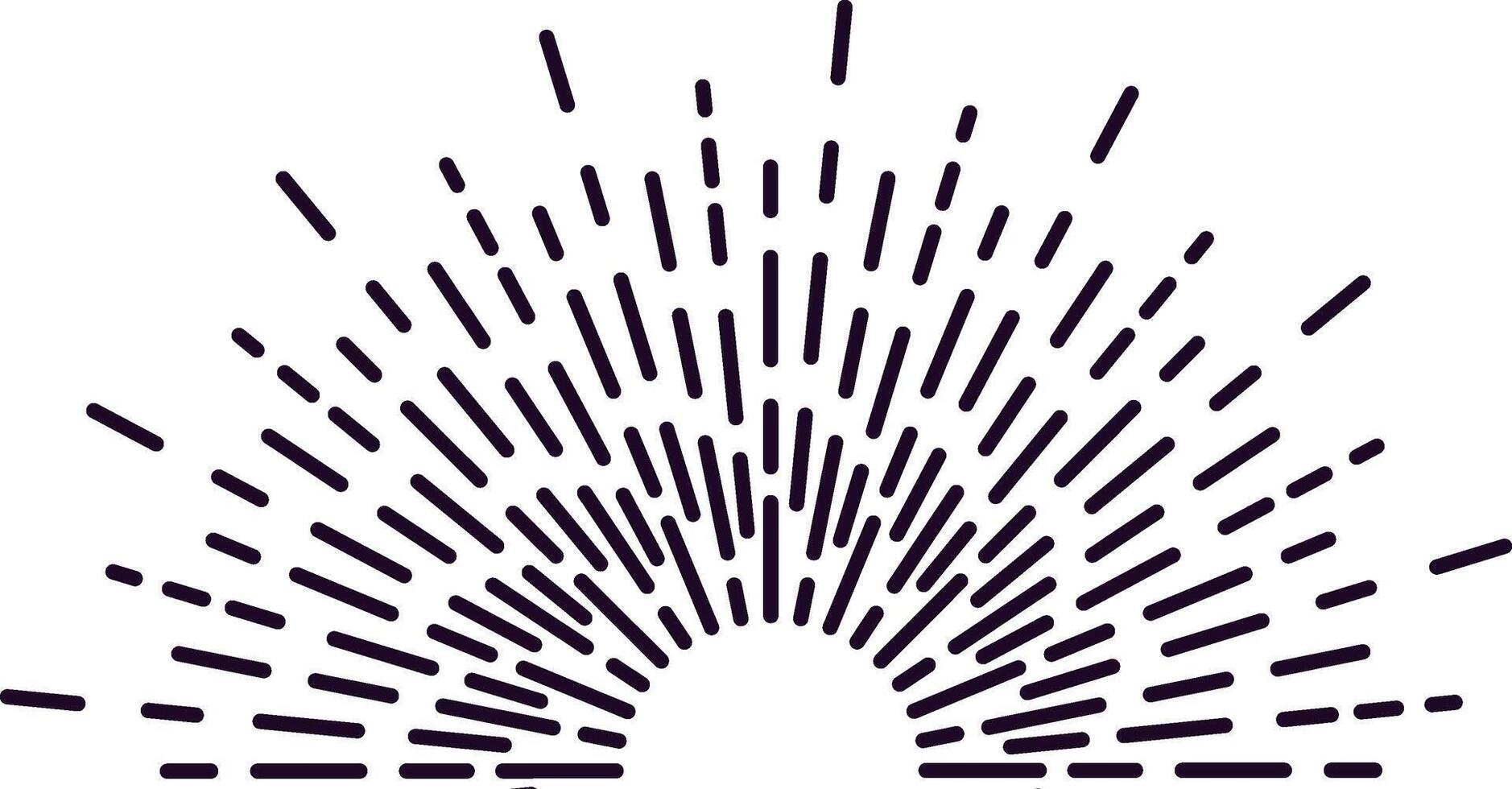 Sunburst design element radiating light beams in a retro style, creating a vintage and vibrant visual, ideal for graphic design projects and adding a touch of classic charm vector