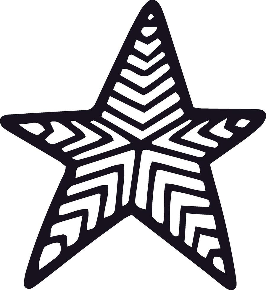 Filling the area of a five pointed star with a simple geometric pattern, creating an elegant and visually appealing decoration suitable for a variety of design applications vector