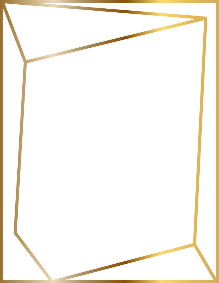 Golden frame with polygonal design creating a sophisticated and modern white space ideal for showcasing text or images, adding a touch of elegance and luxury vector