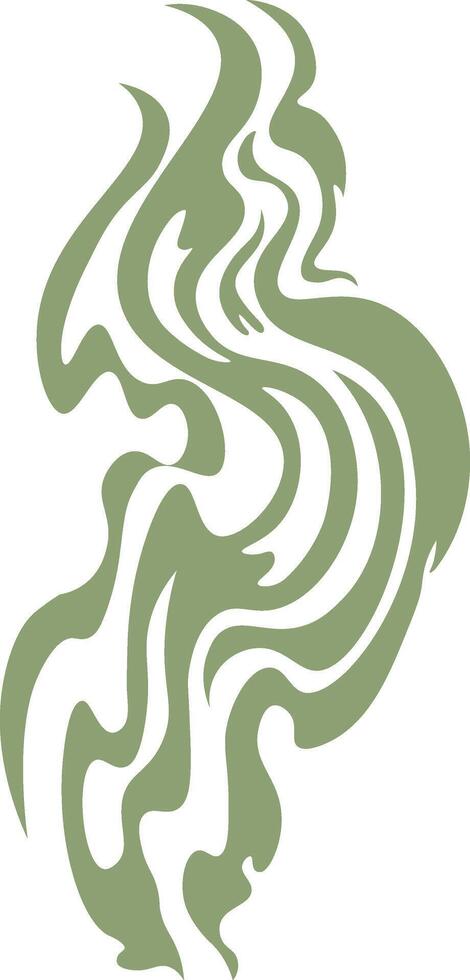 Green smoke swirling into a decorative and elegant design, creating an ideal backdrop for backgrounds, packaging, fabrics, websites, and social media platforms vector