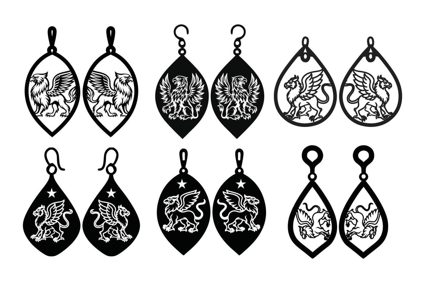 Elevate Your Look with Mystical Griffin Earrings vector