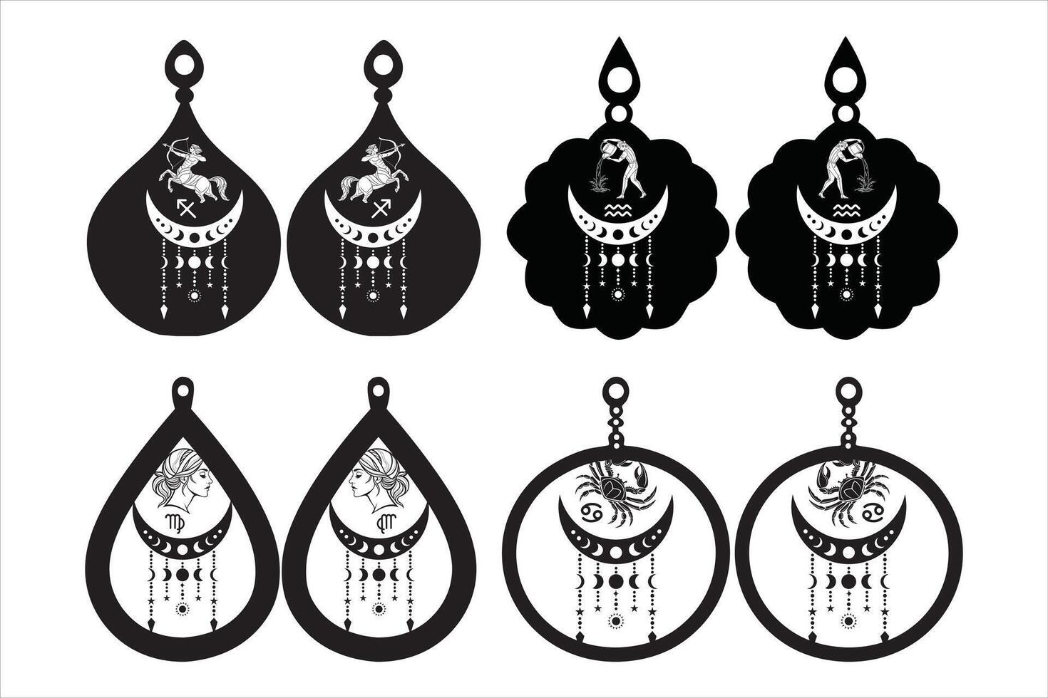 How to Choose the Perfect Zodiac Sign Earrings vector