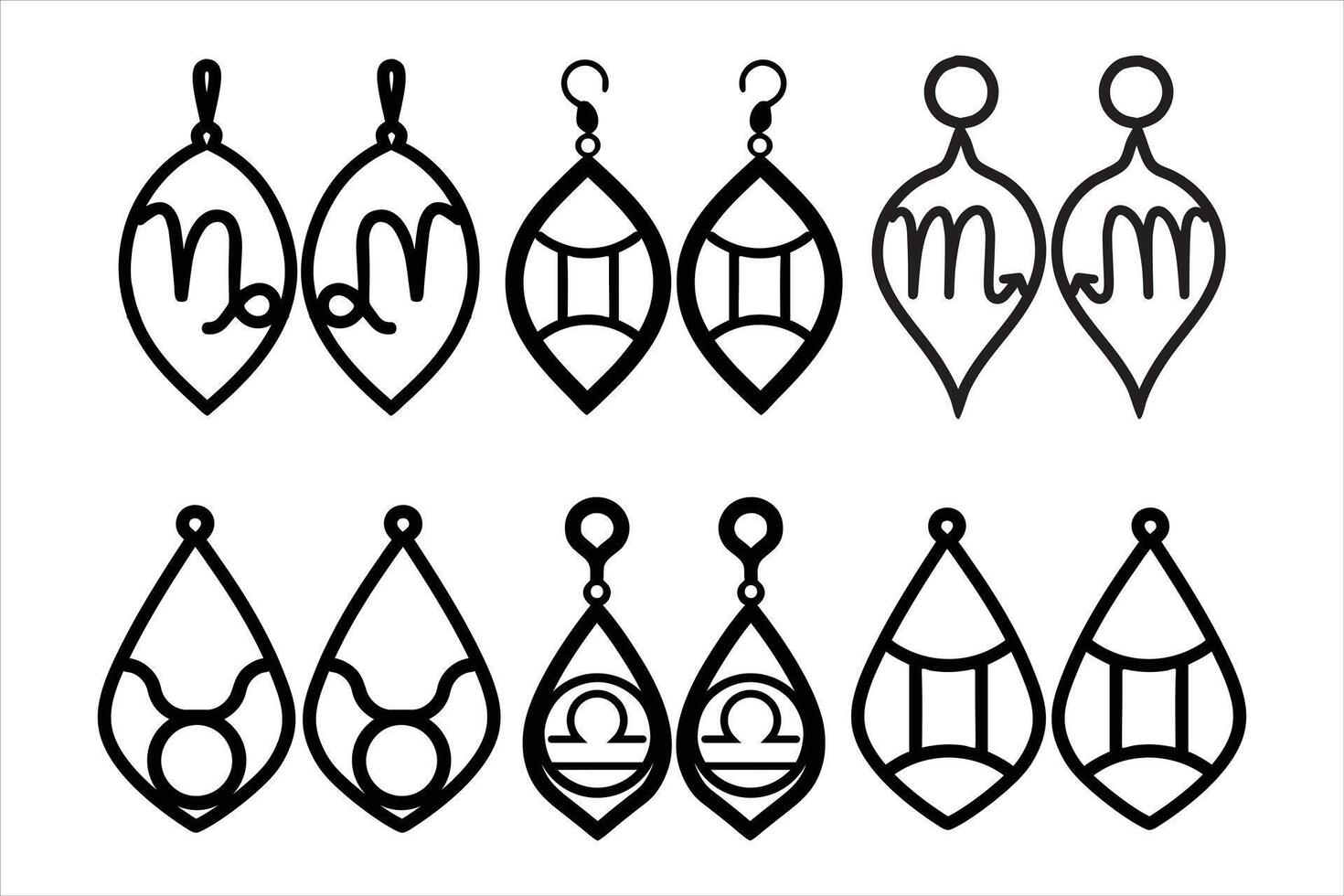 Express Your Astrology Sign with Stylish Earrings vector