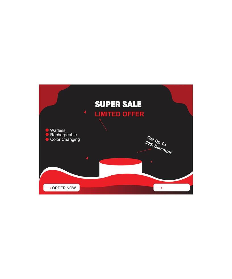headphone sale post design template vector